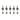 Set of 11 gray Marius players and 4 stainless steel bars